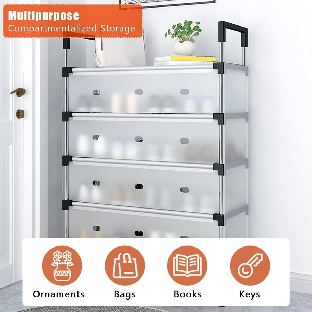 Dustproof Shoe Rack Organizer | 5/6/7 Layer Waterproof Shoe Stand | Space - Saving Storage Shelf for Home - Saadiq.pk