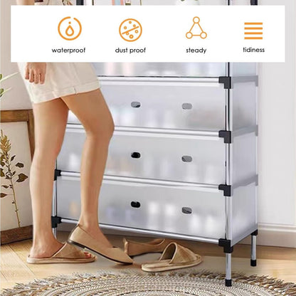 Dustproof Shoe Rack Organizer | 5/6/7 Layer Waterproof Shoe Stand | Space - Saving Storage Shelf for Home - Saadiq.pk