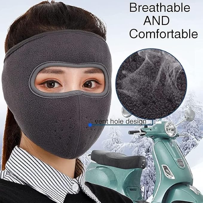 Dustproof Winter Face Mask with Eye Shield | Windproof Fleece Mask for Outdoor Protection | Full Coverage Warm Mask - Saadiq.pk