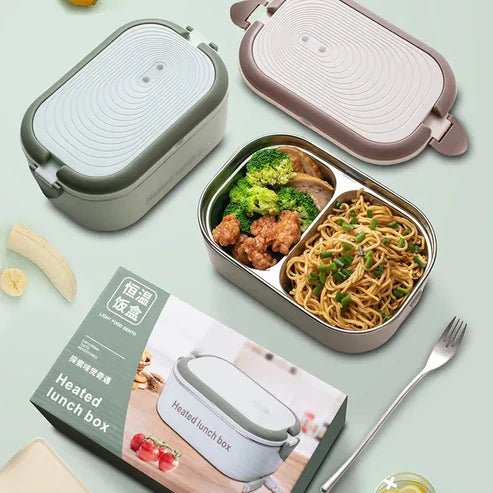 Electric Lunch Box Food Warmer – Stainless Steel Portable Heated Lunch Box for Office, School & Travel - Saadiq.pk