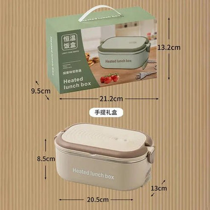 Electric Lunch Box Food Warmer – Stainless Steel Portable Heated Lunch Box for Office, School & Travel - Saadiq.pk