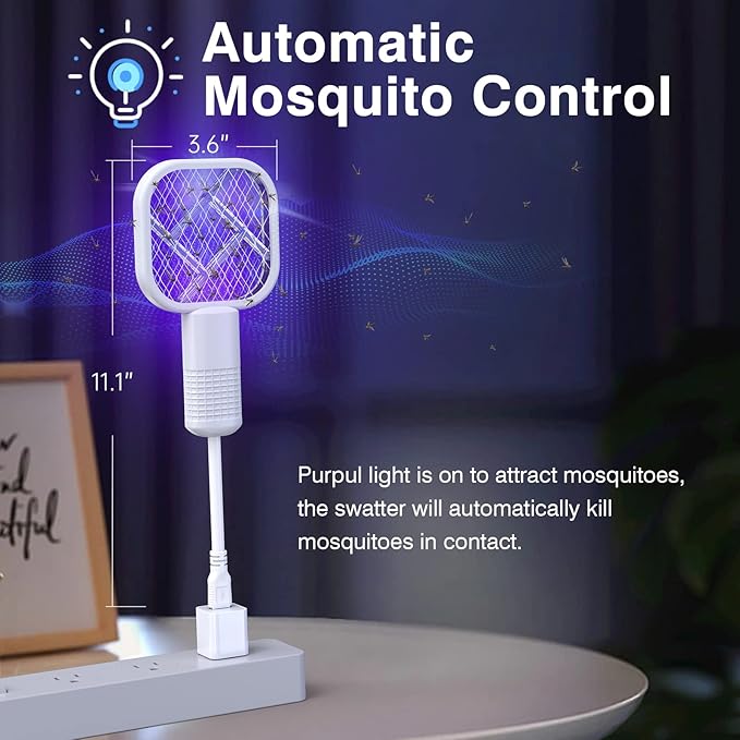 Electric Mosquito Killer Racket with 2 - in - 1 LED Flashlight – Rechargeable Bug Zapper - Saadiq.pk
