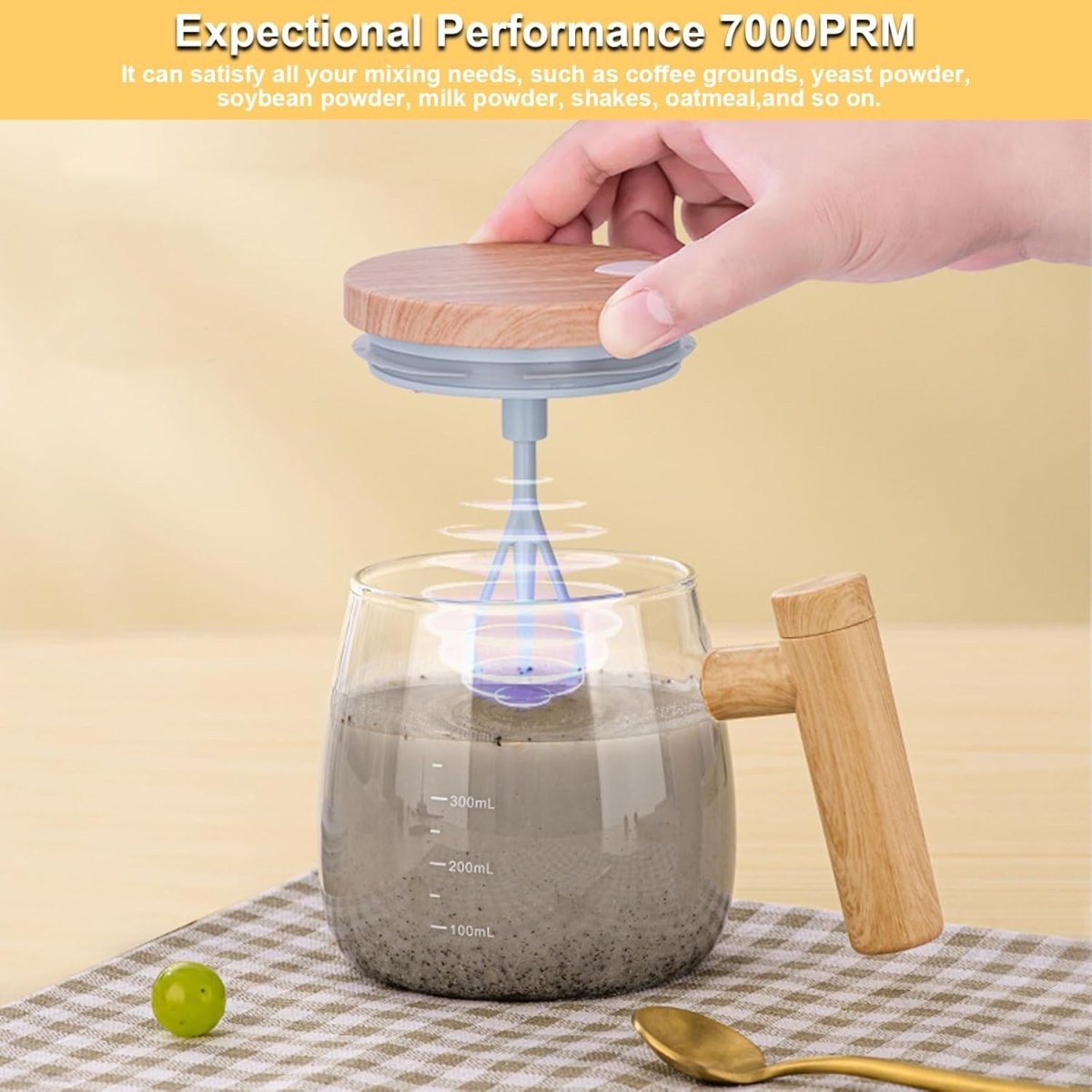 Electric Self Stirring Glass Mug 400ML – Automatic Coffee & Milk Mixer Cup - Saadiq.pk