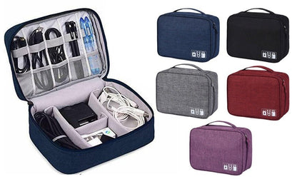 Electronic Gadgets Organizer (Black) – Travel Cable & Accessories Storage Bag - Saadiq.pk