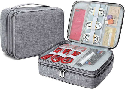 Electronic Gadgets Organizer (Black) – Travel Cable & Accessories Storage Bag - Saadiq.pk