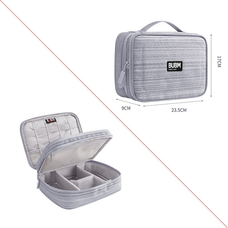 Electronic Gadgets Organizer (Black) – Travel Cable & Accessories Storage Bag - Saadiq.pk