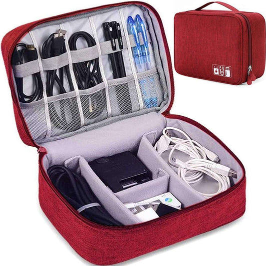 Electronic Gadgets Organizer (Black) – Travel Cable & Accessories Storage Bag - Saadiq.pk