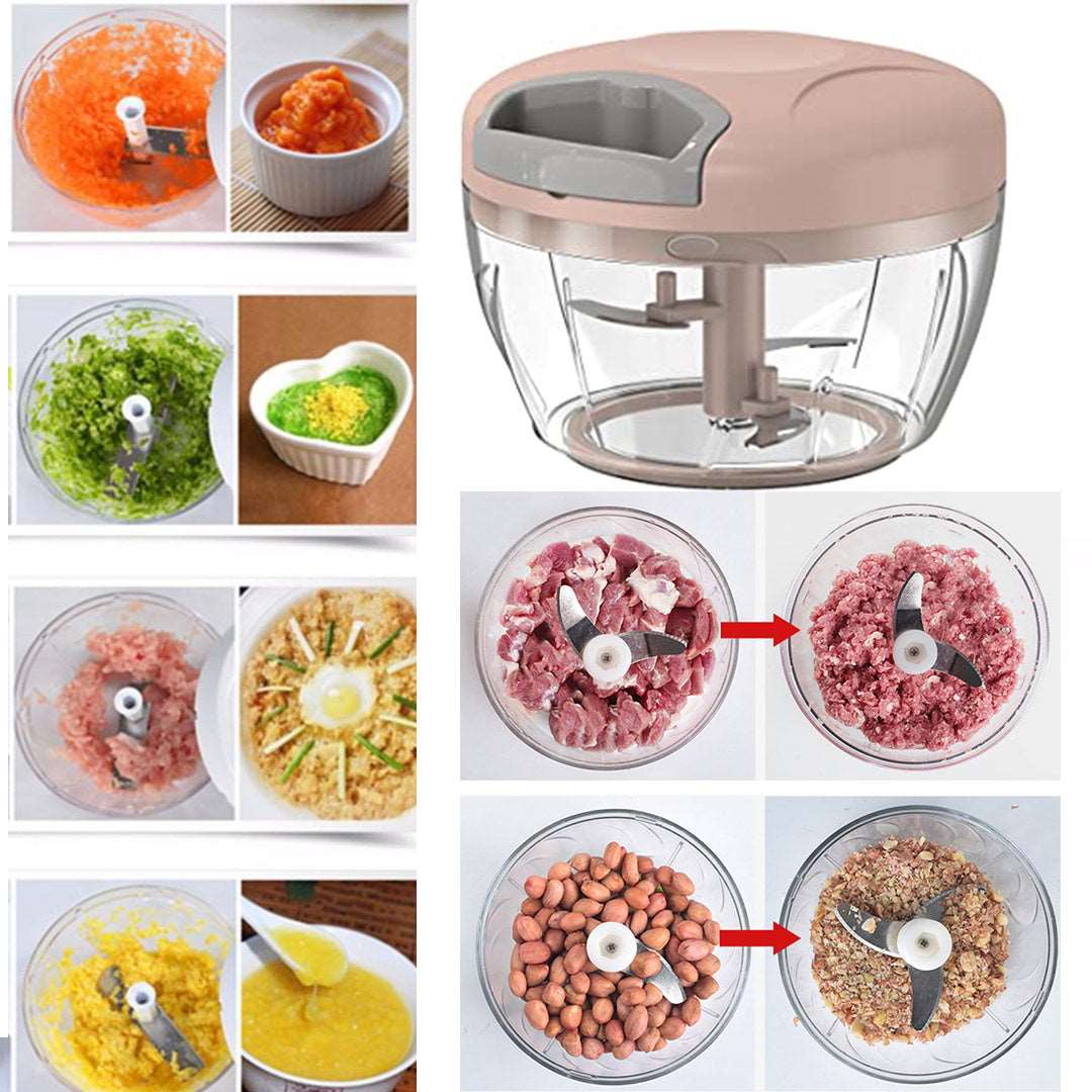 Eotia 300ML / 400ML Manual Vegetable Chopper – Hand Pull Food Processor - Saadiq.pk
