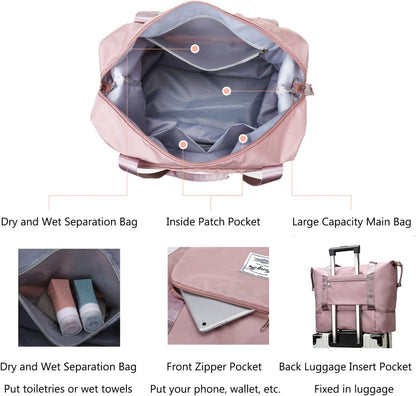 Extendable Travel Bag – Large Capacity Foldable Waterproof Luggage Bag with Dry & Wet Separation - Saadiq.pk