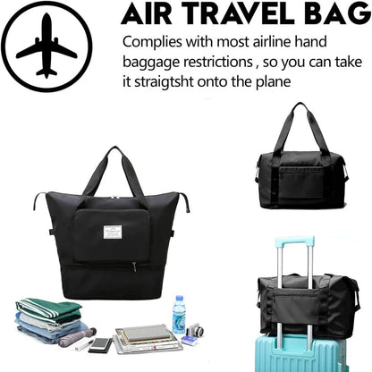 Extendable Travel Bag – Large Capacity Foldable Waterproof Luggage Bag with Dry & Wet Separation - Saadiq.pk