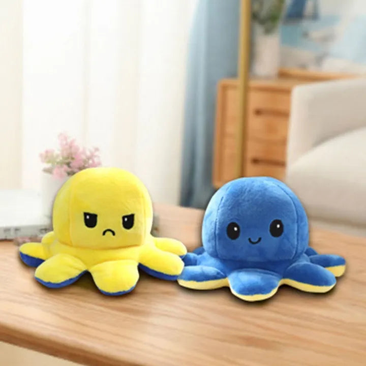 Reversible Octopus Plush Toy – 2-in-1 Mood Flip Soft Toy