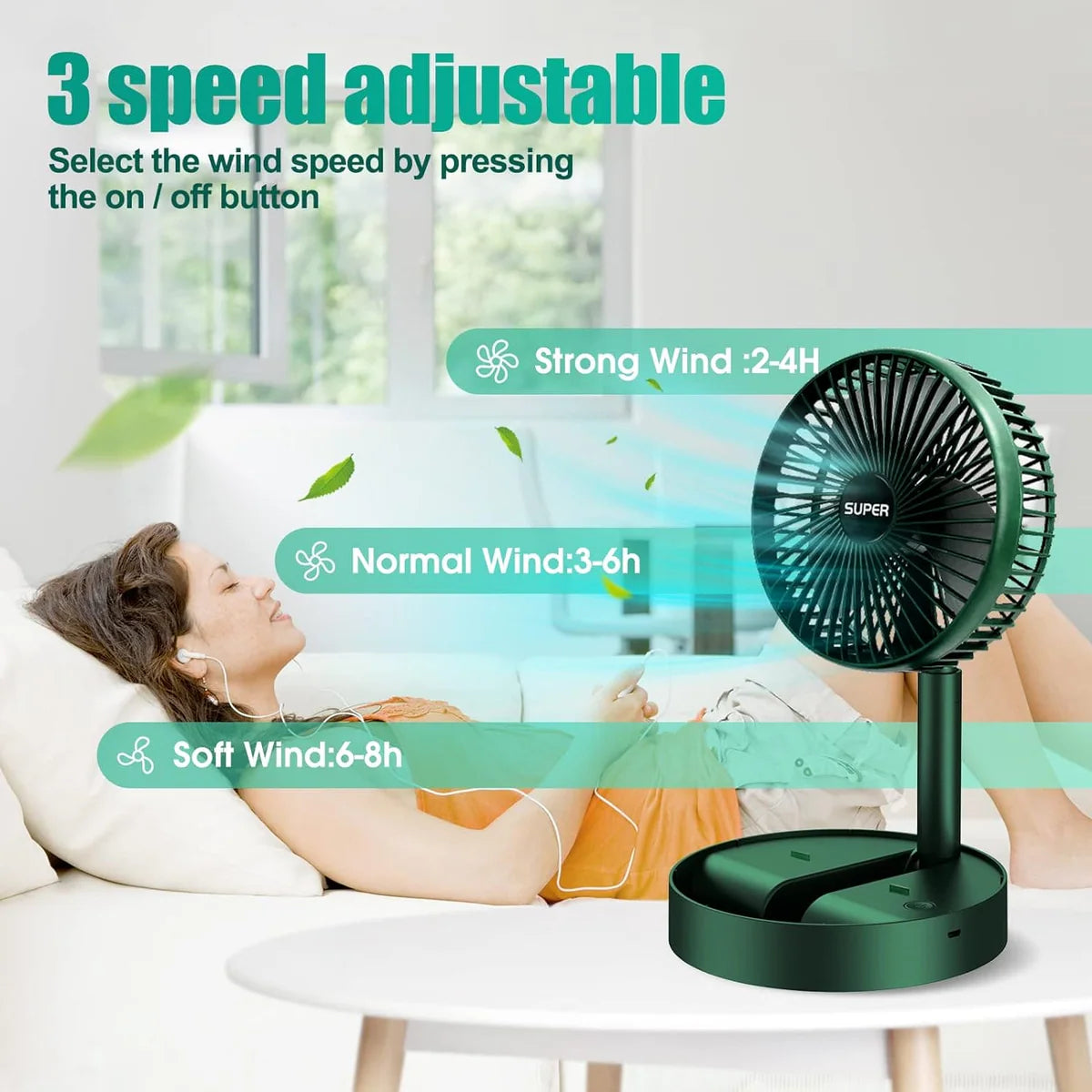 Adjustable height desktop cooling fan - Saadiq.pk