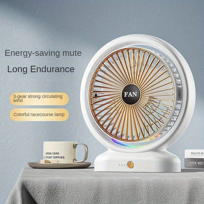 Rechargeable mini fan with LED - Saadiq.pk Pakistan