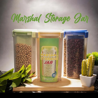 3-in-1 Airtight Storage Jar with 3 Portion Compartments – Multi-Purpose Kitchen Container