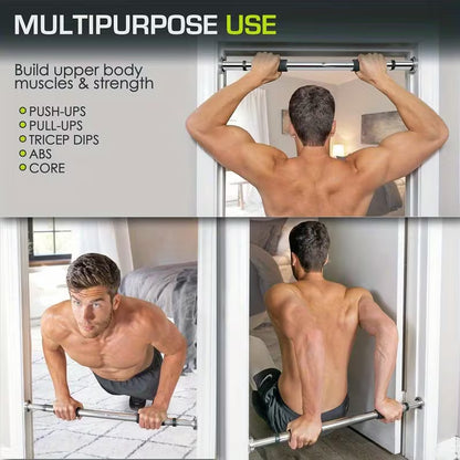 Adjustable Doorway Pull Up Bar | No Drill Home Gym Exercise Bar (62-100cm)