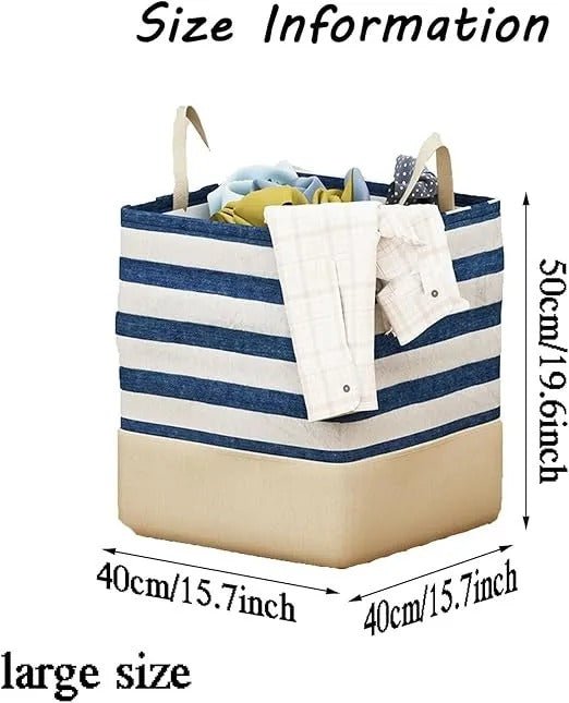 Fabric Laundry Storage Bag – Foldable Dirty Clothes Organizer - Saadiq.pk