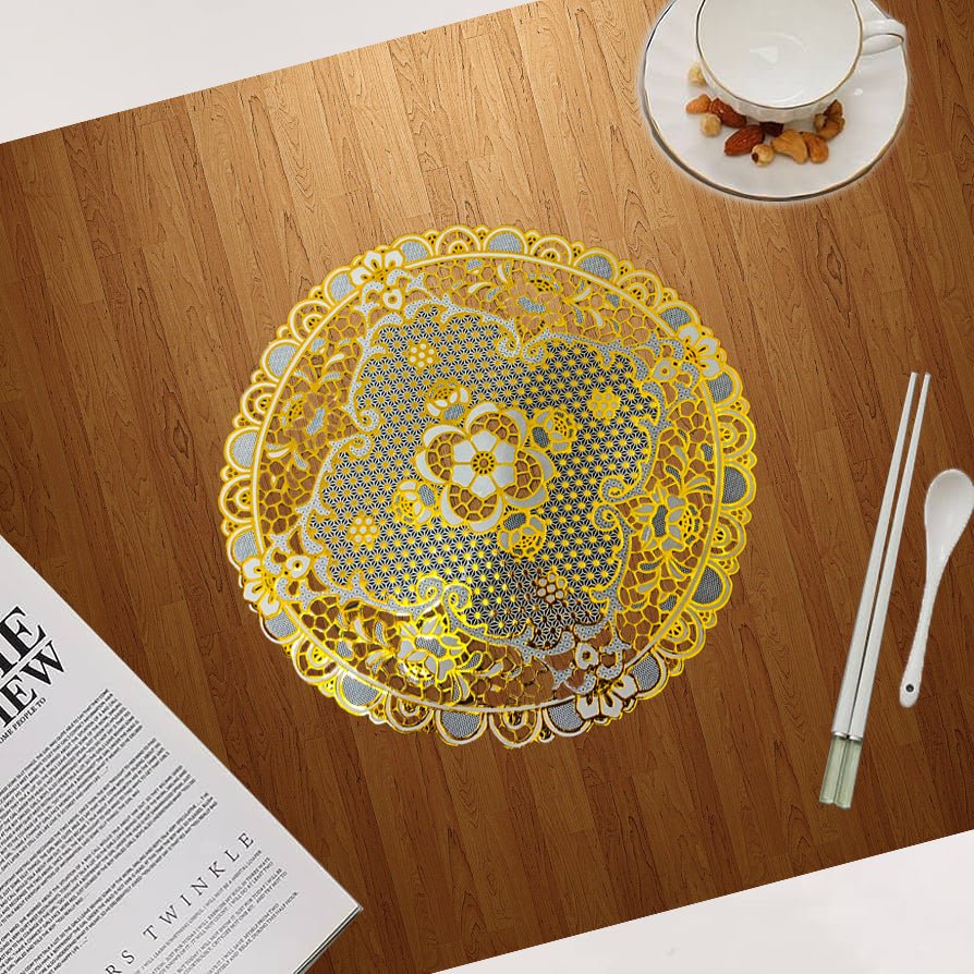 Fancy Dining Table Mat (Net Design) – Elegant Washable Table Placemat - Saadiq.pk