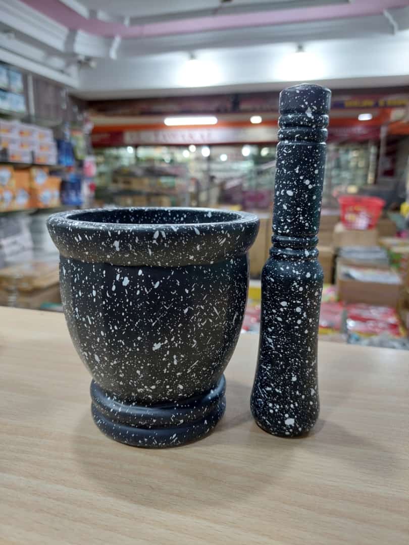 Fiber Mortar & Pestle Set – Durable Kitchen Grinder for Spices & Herb - Saadiq.pk