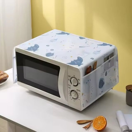Fish Printed Microwave Dust Cover – Durable Kitchen Protector - Saadiq.pk