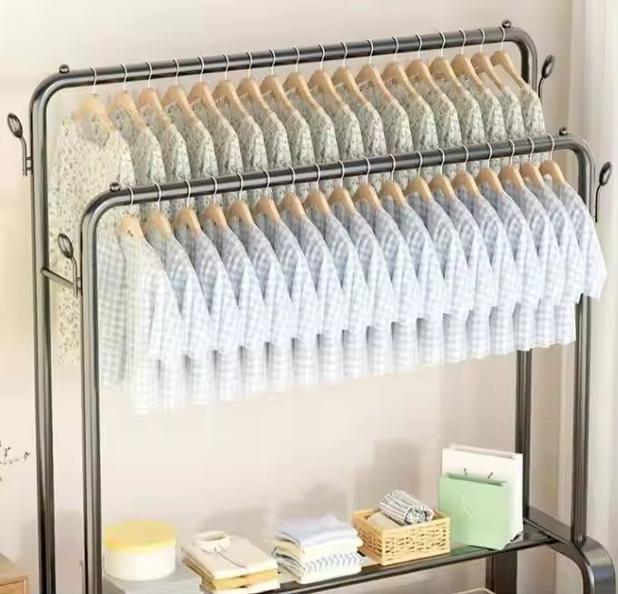 Floor Standing Cloth Rack – Sturdy Indoor Clothes Organizer - Saadiq.pk