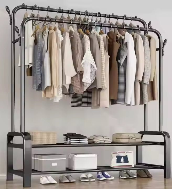 Floor Standing Cloth Rack – Sturdy Indoor Clothes Organizer - Saadiq.pk