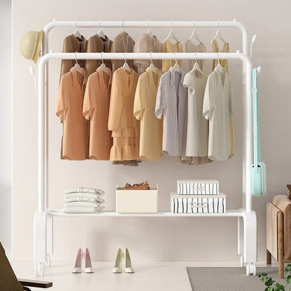 Floor - Standing Cloth Rack with Wheels – Portable Clothes Organizer - Saadiq.pk