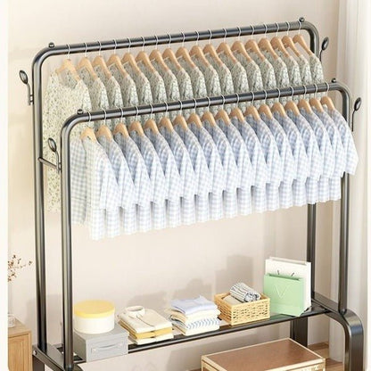 Floor - Standing Cloth Rack with Wheels – Portable Clothes Organizer - Saadiq.pk