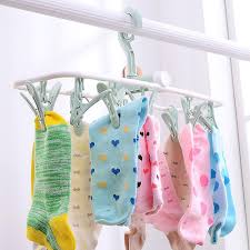 Foldable Clip Hanger – 12 Clip Clothes Drying Rack for Small Laundry - Saadiq.pk