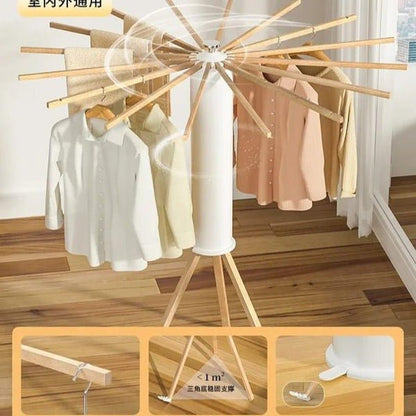 Foldable Wooden Clothes Drying Rack – Heavy Duty 16 - Bar - Saadiq.pk