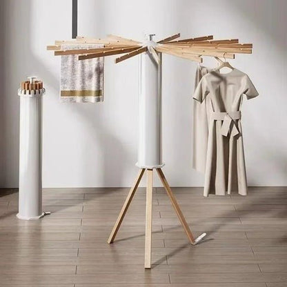 Foldable Wooden Clothes Drying Rack – Heavy Duty 16 - Bar - Saadiq.pk