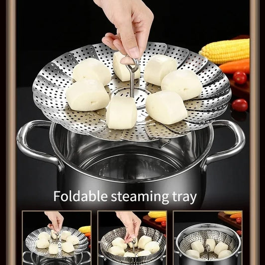 Folding Stainless Steel Steaming Tray - Saadiq.pk