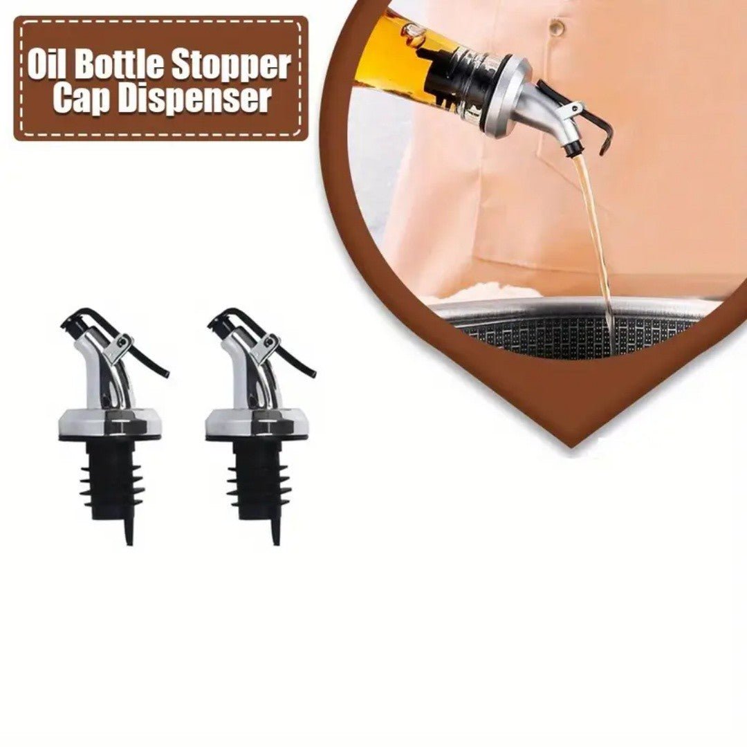 Glass Oil Dispenser Bottle – Stainless Steel Pourer | Leak - Proof Kitchen Oil & Vinegar Container 300ML - Saadiq.pk