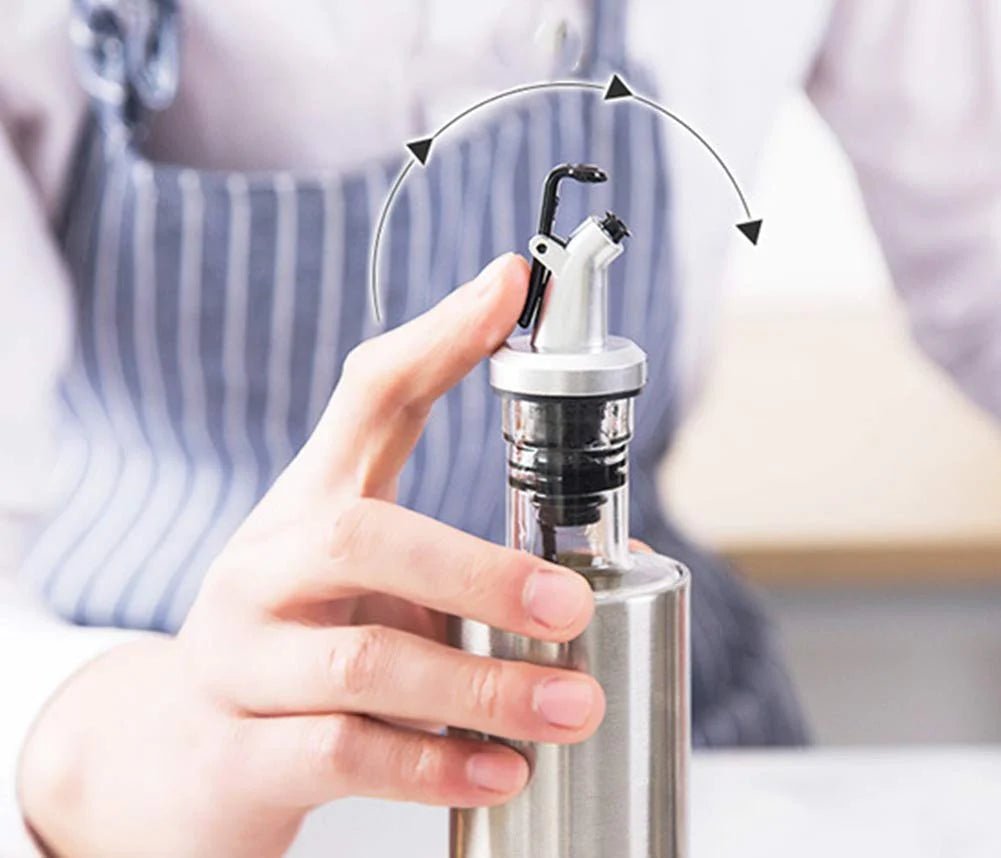 Glass Oil & Vinegar Dispenser – Easy - Pour Bottle with Sprinkler for Kitchen 300ML - Saadiq.pk