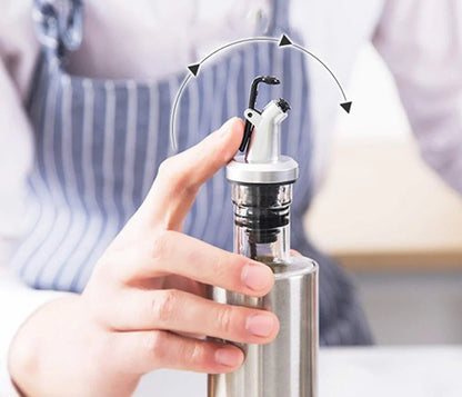 Glass Oil & Vinegar Dispenser – Easy - Pour Bottle with Sprinkler for Kitchen 300ML - Saadiq.pk