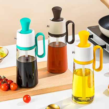 Glass Olive Oil Dispenser with Silicone Basting Brush – Kitchen Oil Pour Bottle - Saadiq.pk