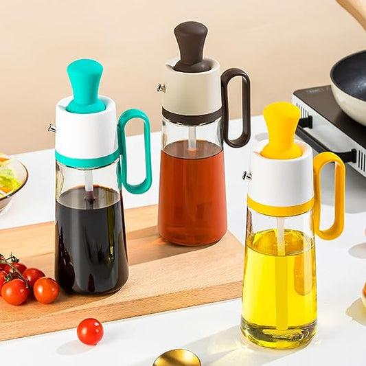 Glass Olive Oil Dispenser with Silicone Basting Brush – Kitchen Oil Pour Bottle - Saadiq.pk