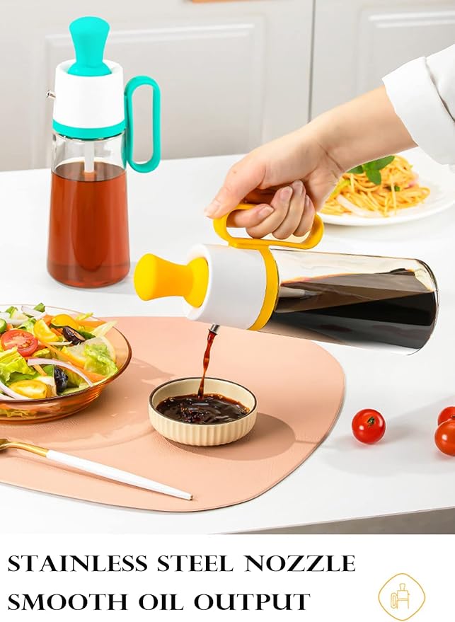 Glass Olive Oil Dispenser with Silicone Basting Brush – Kitchen Oil Pour Bottle - Saadiq.pk