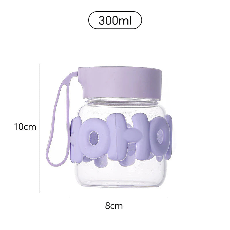 Leak-Proof Cute Glass Bottle | Non-Slip Silicone Grip | Perfect for Water & Juice