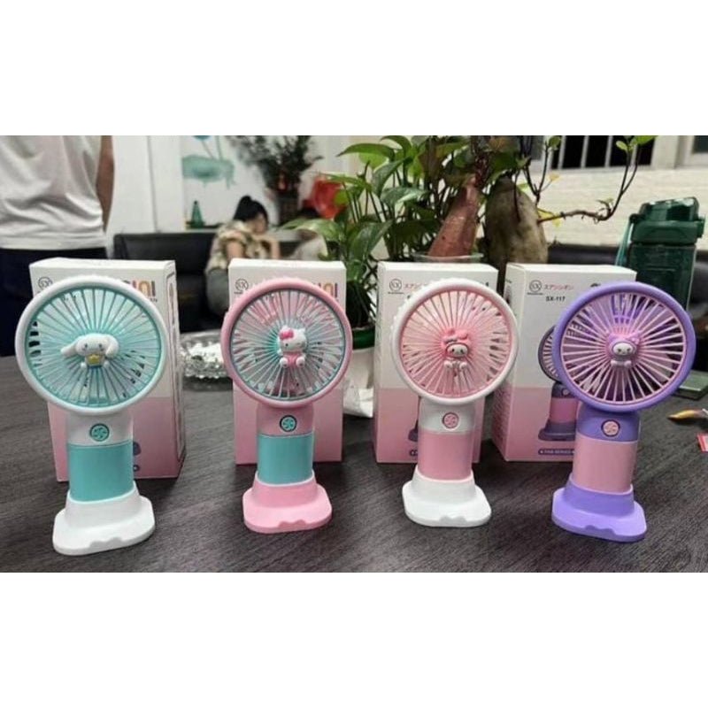 Hello Kitty Sanrio Portable USB Rechargeable Fan – Mini Handheld Cooling Fan - Saadiq.pk