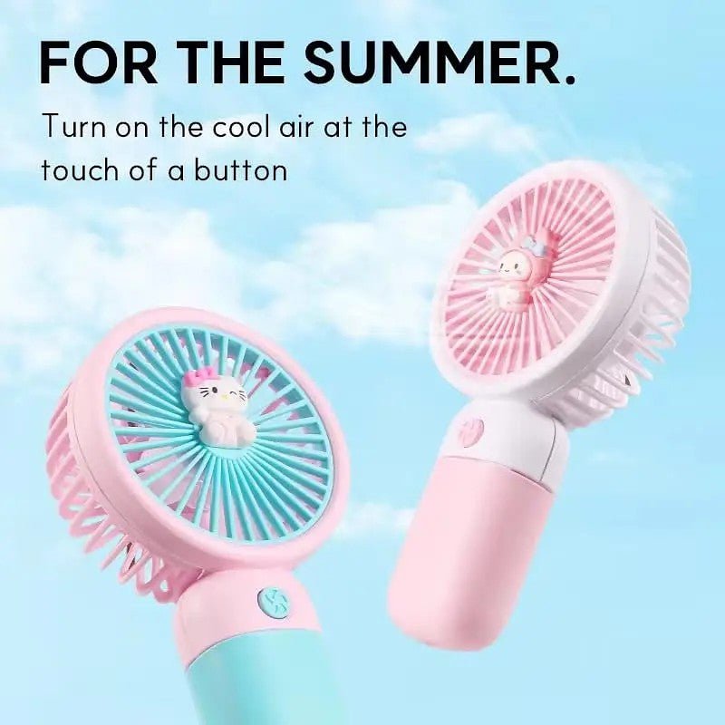 Hello Kitty Sanrio Portable USB Rechargeable Fan – Mini Handheld Cooling Fan - Saadiq.pk