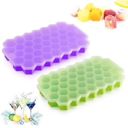Honeycomb Silicone Ice Cube Tray with Lid – Reusable Freezer Mold - Saadiq.pk