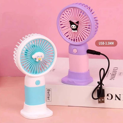 Hello Kitty Sanrio Portable USB Rechargeable Fan – Mini Handheld Cooling Fan