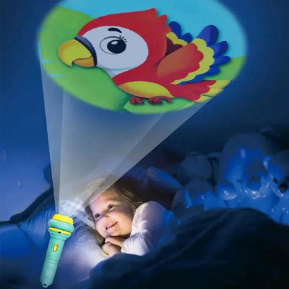 Kids Projector Flashlight Toy with 3 Slide Discs (24 Images) | Educational Projection Torch