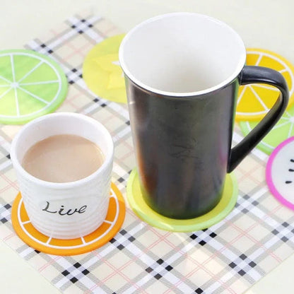 6 Pcs Jelly Color Fruit Shape Coasters – Colorful Drink Mats