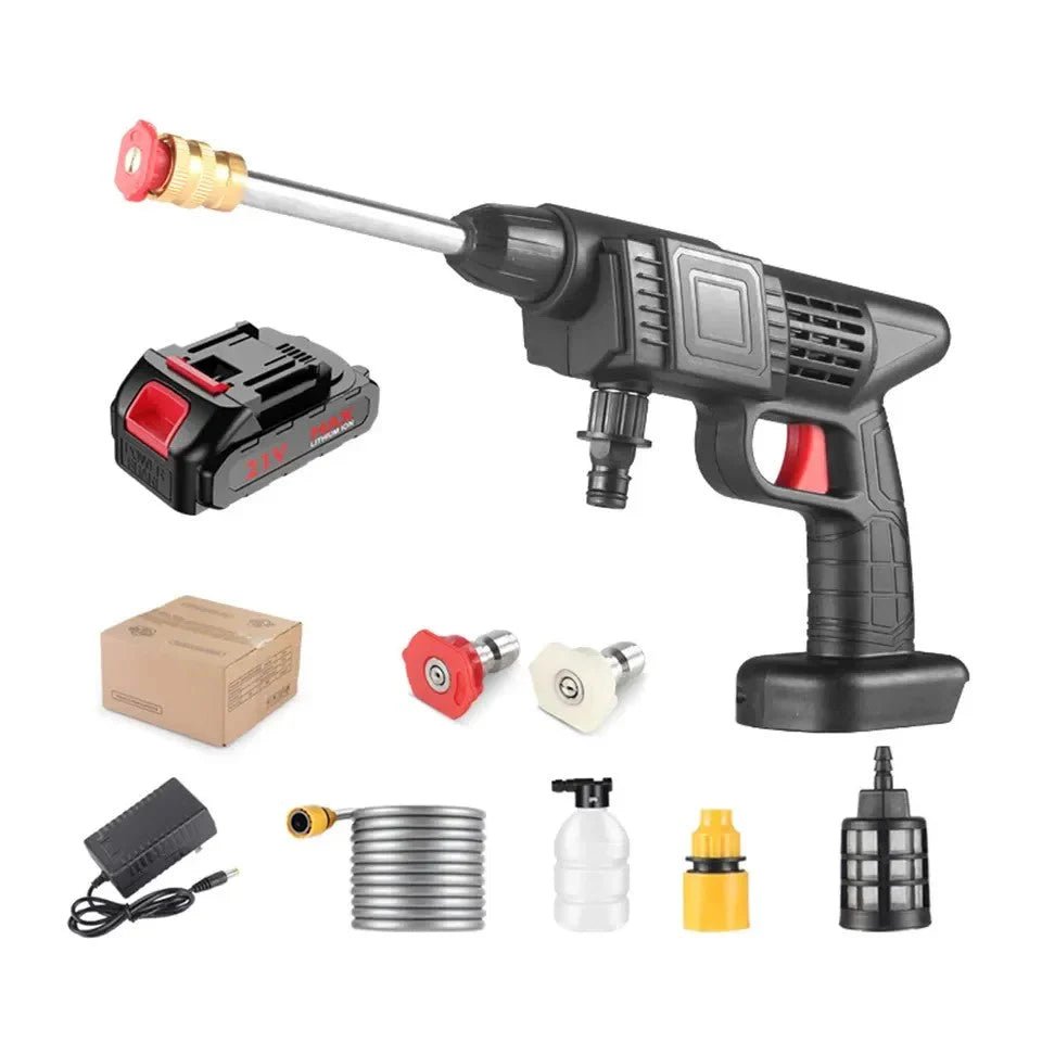 Imported High - pressure Rechargeable Wireless Car Washer |Multi Nozzle High Quality - Saadiq.pk