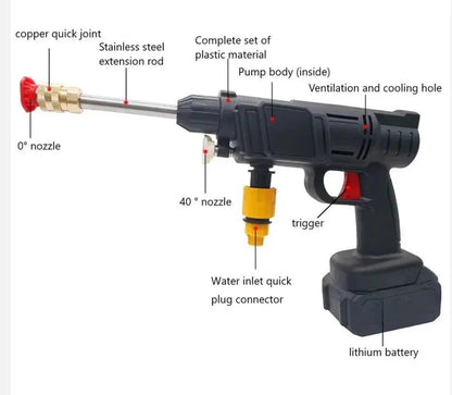 Imported High - pressure Rechargeable Wireless Car Washer |Multi Nozzle High Quality - Saadiq.pk