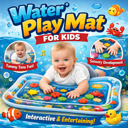 Baby Tummy Time Water Play Mat – Inflatable Sensory Activity Mat | Motor Skill Development Toy | Leak-Proof | 3–24 Months