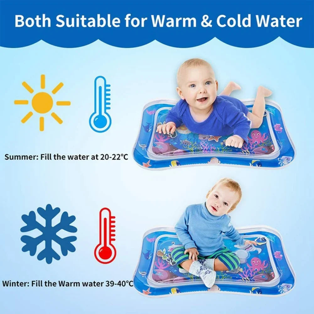 Baby Tummy Time Water Play Mat – Inflatable Sensory Activity Mat | Motor Skill Development Toy | Leak-Proof | 3–24 Months