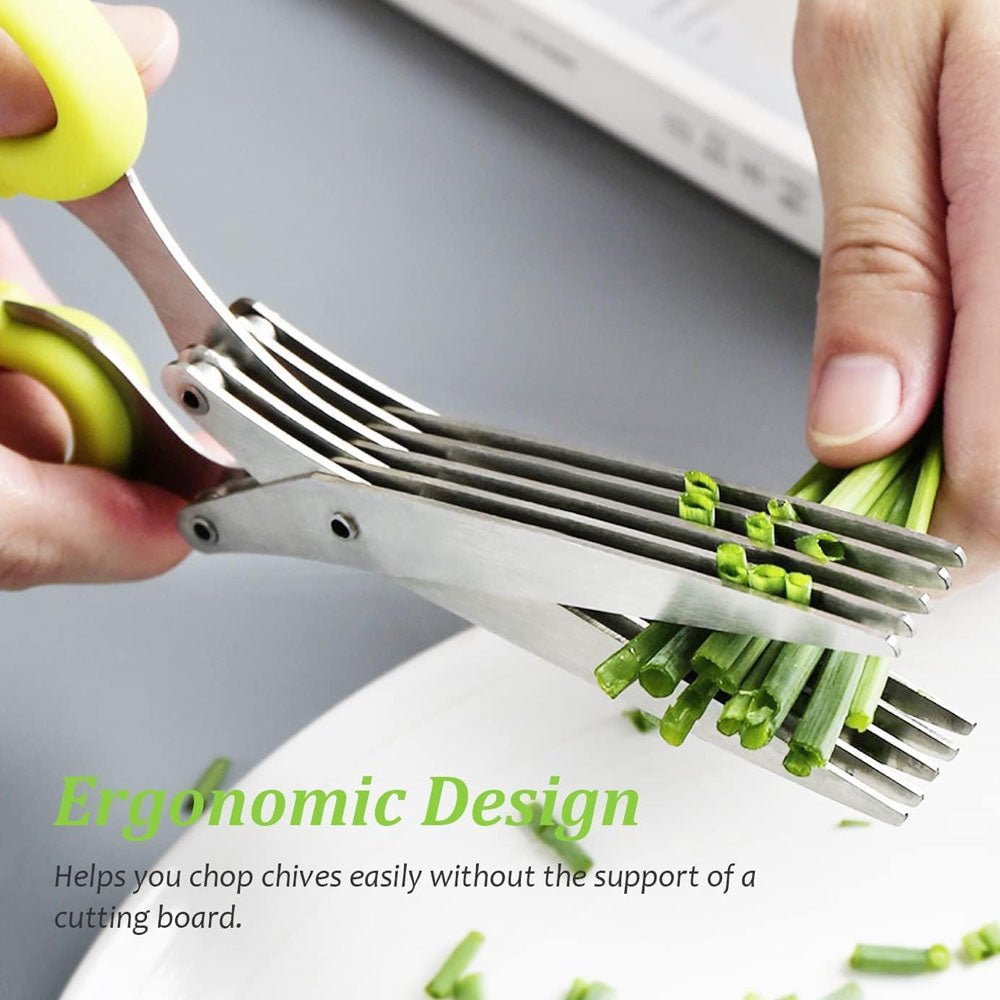 InnovaGoods 5 - in - 1 Multi - Blade Kitchen Scissors – Multi - Purpose Cutter - Saadiq.pk