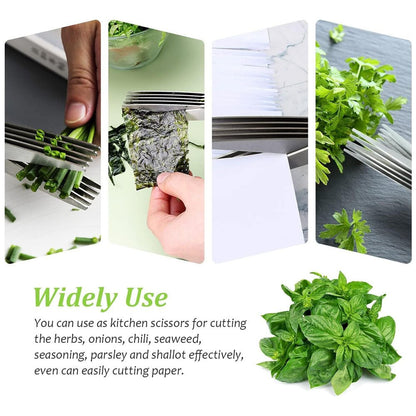 InnovaGoods 5 - in - 1 Multi - Blade Kitchen Scissors – Multi - Purpose Cutter - Saadiq.pk